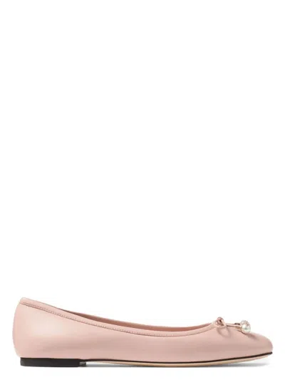 JIMMY CHOO WOMEN'S ELME FLAT LEATHER BALLET FLATS