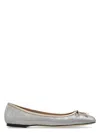 Jimmy Choo Silver Leather Ballet Flats In Powder