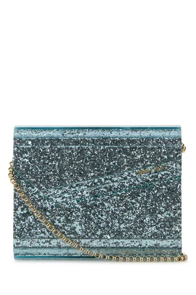 Jimmy Choo Women Embellished Acrylic Candy Clutch In Blue