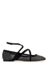 Jimmy Choo Astoria Crystal Mesh Caged Ballerina Flats
