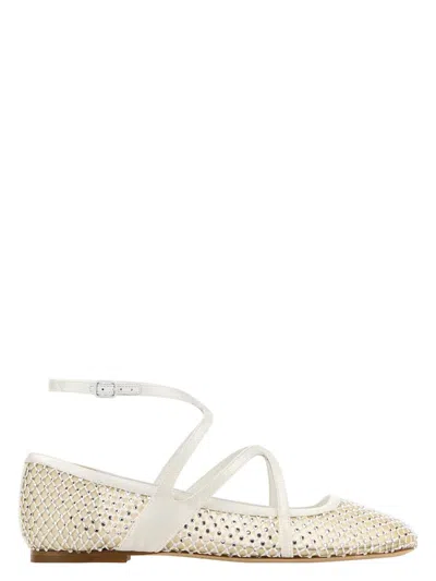 JIMMY CHOO WOMEN'S EMBELLISHED MESH ASTORIA BALLERINAS