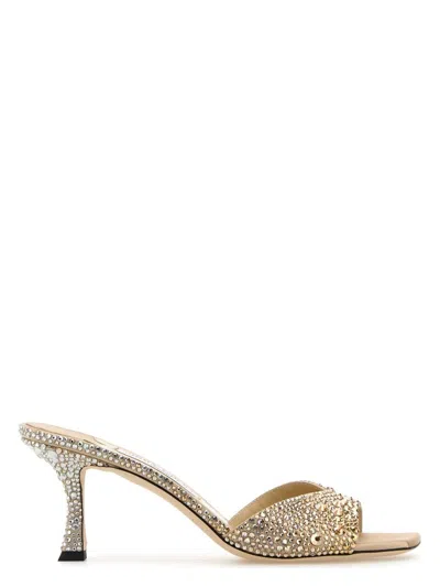 JIMMY CHOO WOMEN'S EMBELLISHED SATIN SKYE MULES