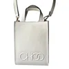 Jimmy Choo Women's Embossed Logo Milk Mini Shopper Handbag Crossbody In White In White