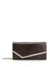 Jimmy Choo Emmie Clutch In Soft Crocodile-embossed Calfskin In Brown