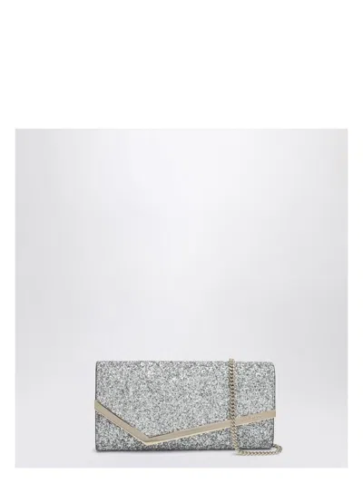 Jimmy Choo Women's Emmie Pouch With Silver Sequins In Metal