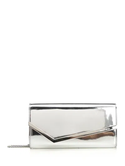 Jimmy Choo Women Emmie Sillver Clutch In Silver