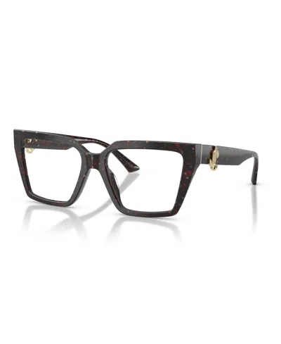 Jimmy Choo Women's Eyeglasses, Jc3017u In Dark Havana Glitter