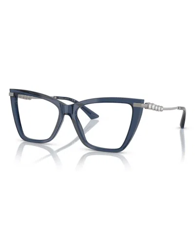 Jimmy Choo Crystal-embellished Cat-eye Glasses In Blue
