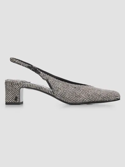 Jimmy Choo Women's Eyla 45mm Herringbone Slingback Pumps In Grey Black