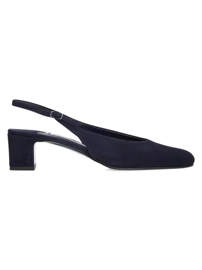 Jimmy Choo Women's Eyla 45mm Suede Slingback Pumps In Marine