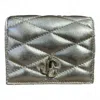 Jimmy Choo Women's Farone Metallic Leather Card Case Wallet In Champagne In Metallic