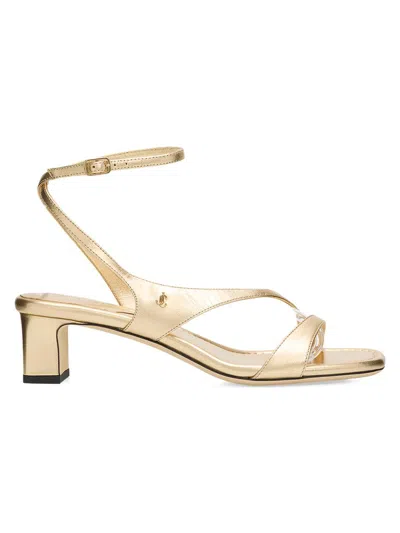 Jimmy Choo Women's Faye 45mm Metallic Leather Sandals In Gold