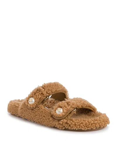 Jimmy Choo Women's Fayence Curly Shearling Sandals In Rattan