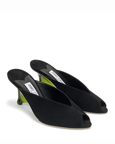 Jimmy Choo Women's Glace 80 Mules In Black