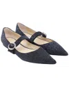 Jimmy Choo Women's Glitter  Gela Flat Pointed Flats In Black Glitter (authentic Pre-loved) In Blue