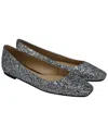 Jimmy Choo Women's Glitter Square Toe Ballet Flat, Size 39.5 (authentic Pre-loved) In Animal Print