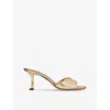 JIMMY CHOO JIMMY CHOO WOMEN'S GOLD SKYE LEATHER SANDALS