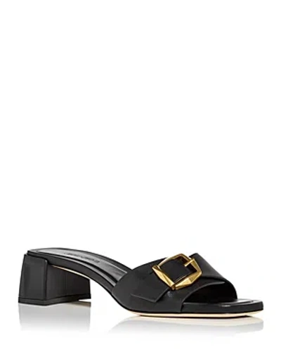 Jimmy Choo Women's Hawke 40 Block Heel Slide Sandals In Black/gold