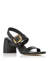 Jimmy Choo Hawke Leather Buckle Slingback Sandals In Black/gold