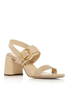 Jimmy Choo Hawke Leather Buckle Slingback Sandals In Natural/gold