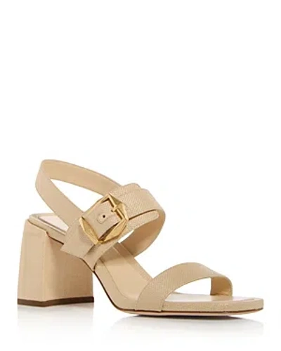 Jimmy Choo Hawke Leather Buckle Slingback Sandals In Natural/gold