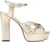 Jimmy Choo Heloise 120 Metallic-leather Platform Sandals In Metallic