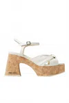 Jimmy Choo Women's Heloise Wedge 95 Platform Sandals In Latte In White