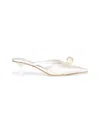 Jimmy Choo 50mm Pearl-embellished Pointed-toe Mules In Neutral