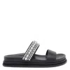 Jimmy Choo Crystal Embellished Leather Flat Sandals