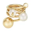 Jimmy Choo Faux Pearl Stack Ring