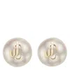 Jimmy Choo Pearl Lobo Earrings Gold-tone Hardware In White