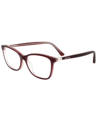 Jimmy Choo Women's Jc377-mwu-53 Optical Frames In Red