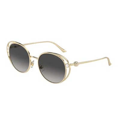 Jimmy Choo Jc 4003hb Women's Sunglasses - 53mm, Gold Frame With Grey Gradient Lenses In Gradient Grey
