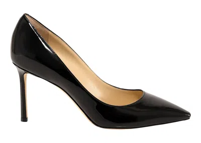 Pre-owned Jimmy Choo Women's  Romy 85mm Pump Patent Leather Sneakers In Black
