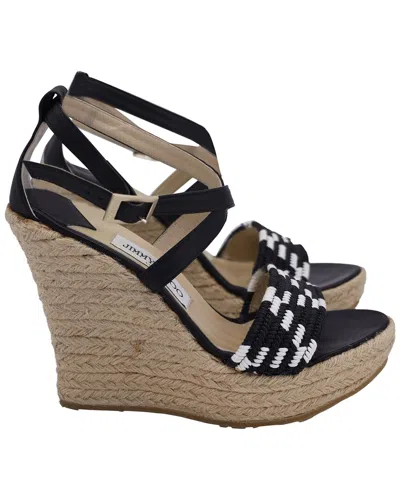Jimmy Choo Women's Jute Woven Espadrille Wedge Sandal (authentic Pre-loved)
