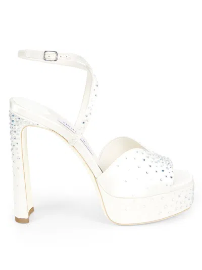 Jimmy Choo Women's Karli Crystal-embellished 125mm Platform In White