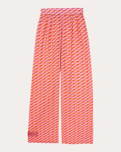 Jimmy Choo Women's Laren Printed Cotton Wide-leg Pants In Paprika/candy Pink