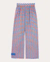 Jimmy Choo Women's Laren Printed Cotton Wide-leg Pants In Paprika/sky