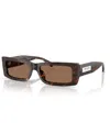 Jimmy Choo Lennon 54mm Polarized Rectangular Sunglasses In Havana