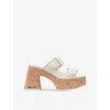 Jimmy Choo Fayence 95mm Leather Platform Sandals In Latte