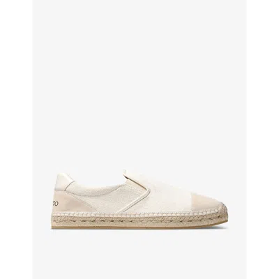 Jimmy Choo Womens Latte Mix Ivan Slip-on Canvas And Suede Espadrilles