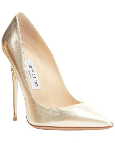 Jimmy Choo Women's Leather Anouk Gold Metallic Leather Classic Pointy Toe  Stiletto Pump (authentic
