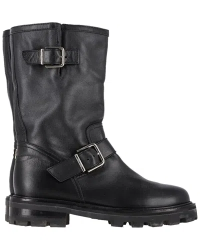 Jimmy Choo Women's Leather Biker Ii Combat Boot (authentic Pre-loved) In Black