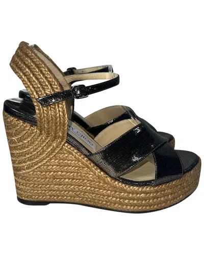 Jimmy Choo Women's Leather Dellena Espadrille Wedge Sandal, Size Eu | 36.5  (authentic Pre-loved)