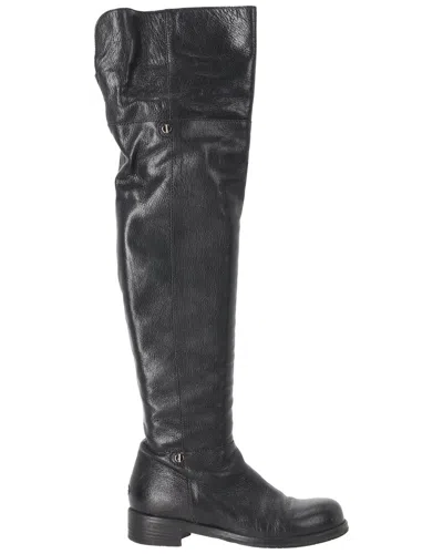 Pre-owned Jimmy Choo Women's Leather Deron Knee-high Boot (authentic Pre-loved) In Animal Print