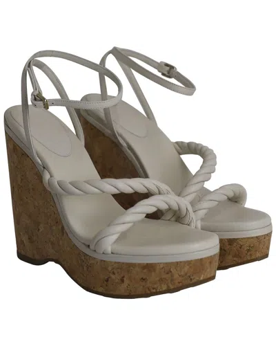Jimmy Choo Women's Leather Diosa Wedge Sandal 130 In Gray