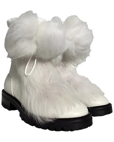 Jimmy Choo Women's Leather Fur Trim Bootie (authentic Pre-loved)