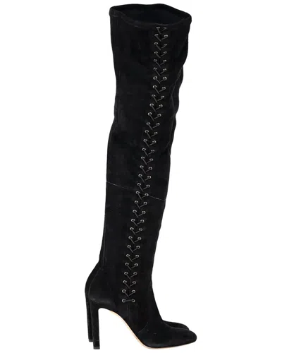 Pre-owned Jimmy Choo Women's Leather Marie 100 Knee-high Boot (authentic Pre-loved)