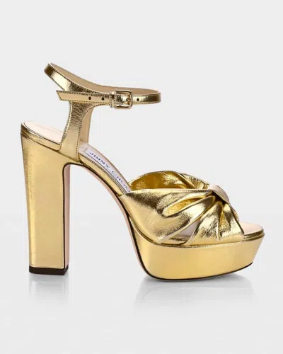 Jimmy Choo Women's Leather Platform Sandals In Gold
