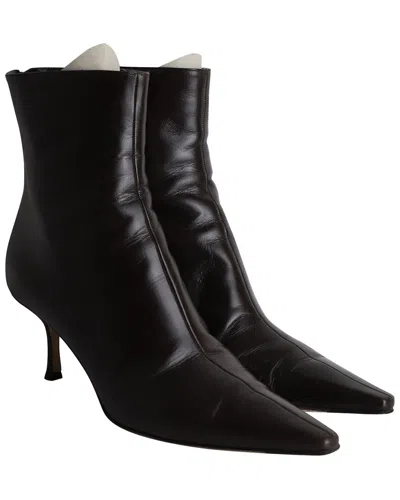Pre-owned Jimmy Choo Women's Leather Pointed Bootie (authentic Pre-loved)
